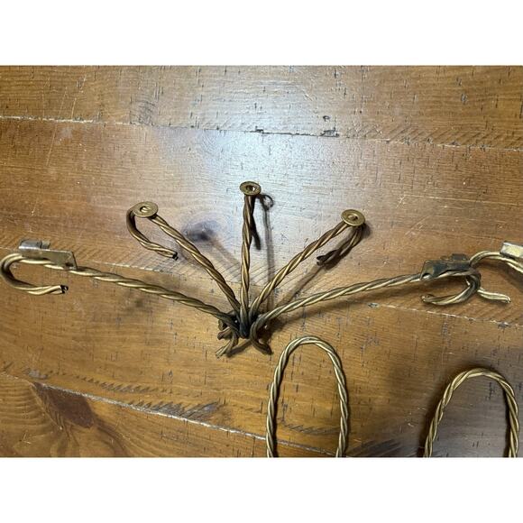 Homco Home Interiors Gold Twisted Metal Rope 2 Candle Wall Sconce & Shelves Vtg - Picture 15 of 16